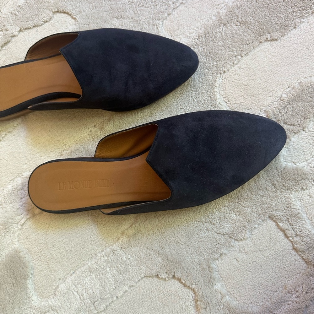 Le Monde Beryl Navy Blue Flats - Picture 8 of 10